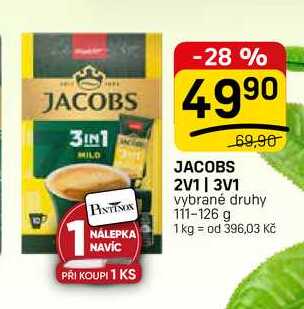 JACOBS 2V1 | 3V1 vybrané druhy 111-126 g 
