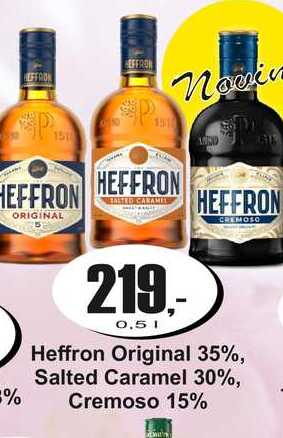 Heffron Original 35%, Salted Caramel 30%, Cremoso 15% 0,5 L