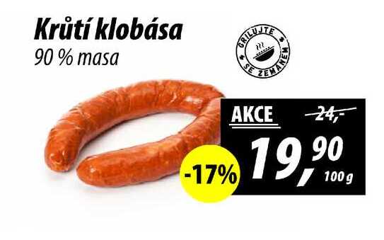 Krůtí klobása 90% masa, 100 g