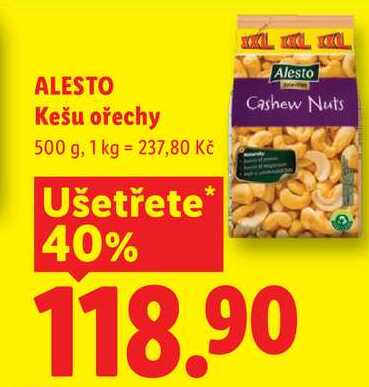 ALESTO Kešu ořechy, 500 g