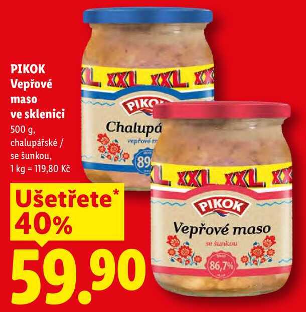 PIKOK Vepřové maso ve sklenici, 500 g