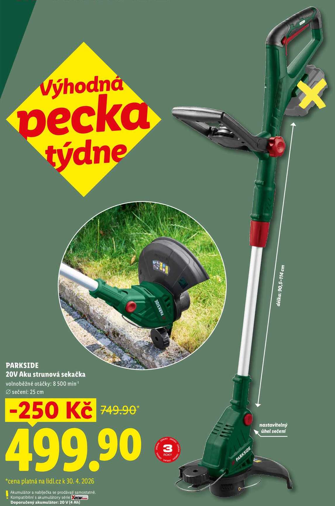PARKSIDE 20V Aku strunová sekačka