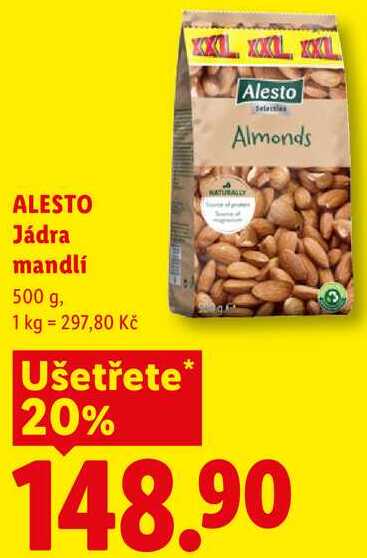 ALESTO Jádra mandlí, 500 g