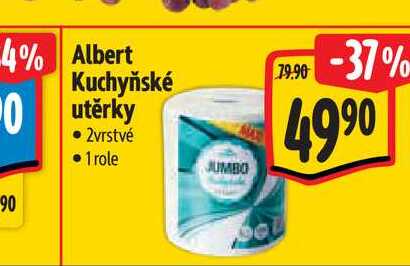 Albert Kuchyňské utěrky  2vrstvé 1 role Albert