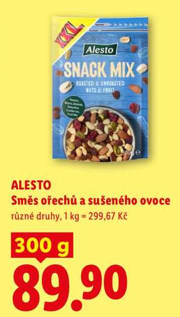 ALESTO Směs ořechů a sušeného ovoce, 300 g