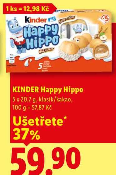 KINDER Happy Hippo, 5x 20,7 g