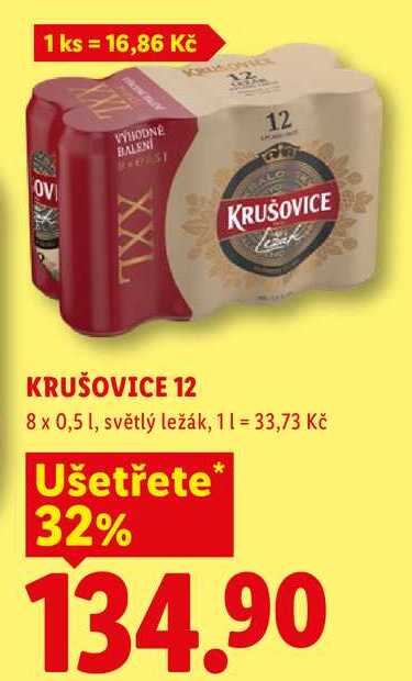KRUŠOVICE 12, 8x 0,5 l