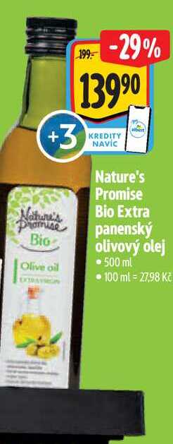   Nature's Promise Bio Extra panenský olivový olej  500 ml 