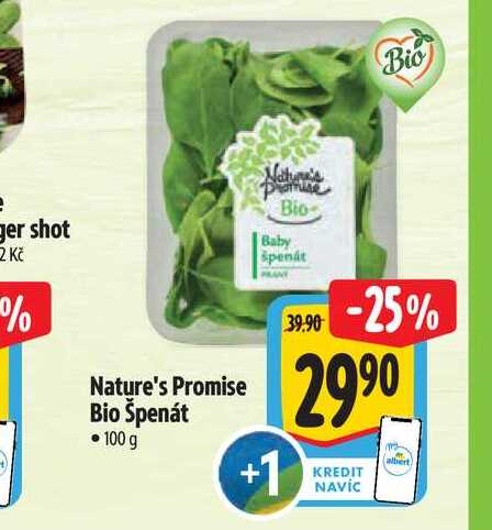 Nature's Promise Bio Špenát 100 g 