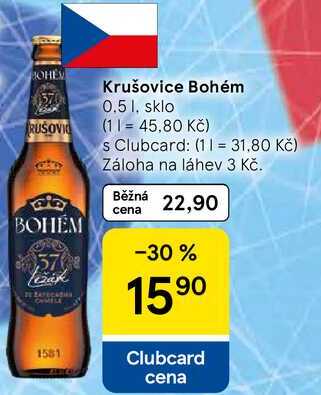 Krušovice Bohém, 0.5 l, sklo