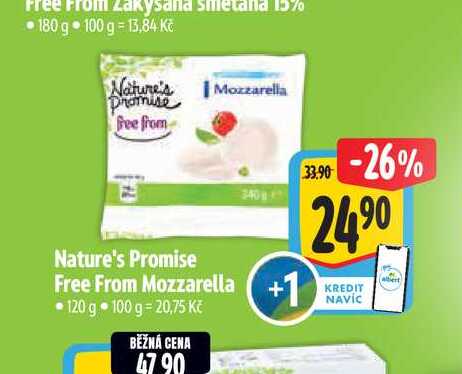  Nature's Promise  Free From Mozzarella 120 g