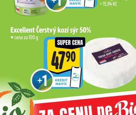  Excellent Čerstvý kozí sýr 50% 100 g