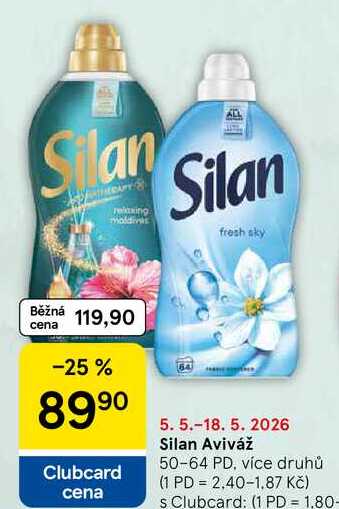 Silan Aviváž, 50-64 PD, více druhů Tesco