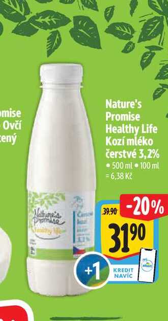   Nature's Promise Healthy Life Kozí mléko čerstvé 3,2%  500 ml  