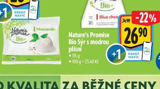   Nature's Promise Blo Sýr s modrou plísní 115 g 