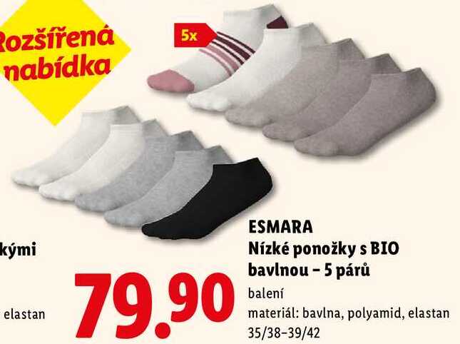 ESMARA Nízké ponožky s BIO bavlnou - 5 párů 