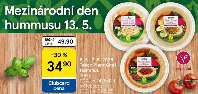 Tesco Plant Chef Hummus, 200 g 