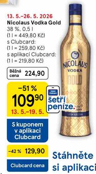 Nicolaus Vodka Gold 38 %, 0.5 l