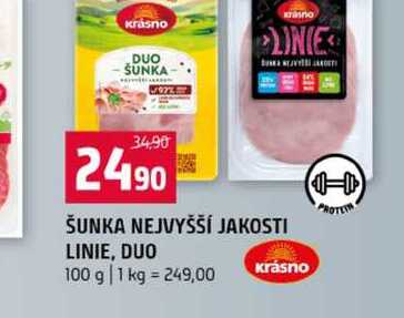 ŠUNKA NEJVYŠŠÍ JAKOSTI LINIE, DUO 100 g 