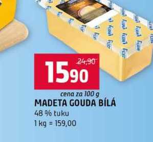 MADETA GOUDA BÍLÁ 48% tuku 100g