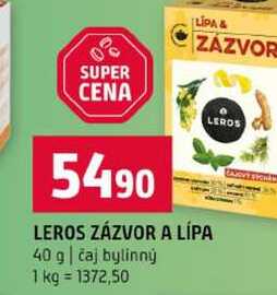 LEROS ZÁZVOR A LÍPA 40 g čaj bylinný 