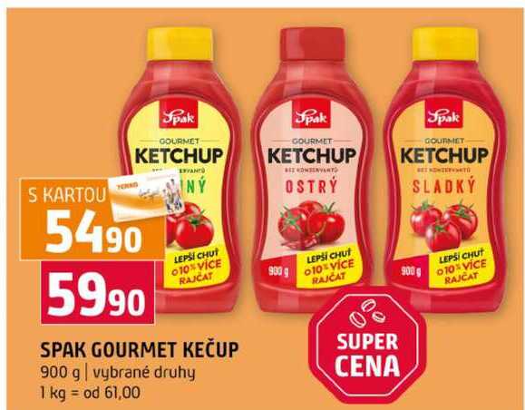 SPAK GOURMET KEČUP 900 g vybrané druhy 