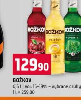 BOŽKOV 0,5l vol. 15-19% vybrané druhy
