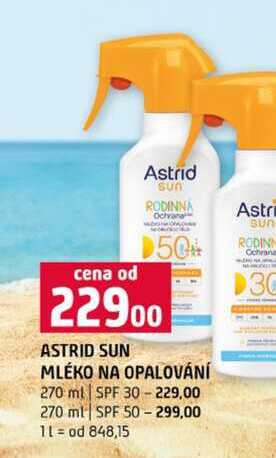 ASTRID SUN MLÉKO NA OPALOVÁNÍ 270 ml SPF 30 270 ml SPF 50 Terno