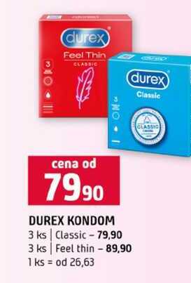DUREX KONDOM 3 ks Classic 3 ks Feel thin 