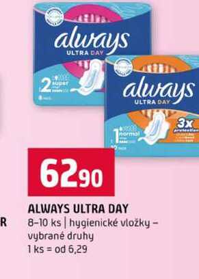 ALWAYS ULTRA DAY 8-10 ks hygienické vložky vybrané druhy Terno