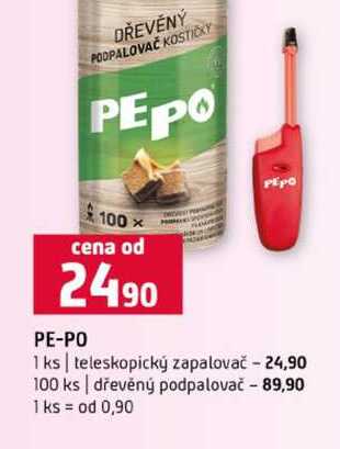 PE-PO 1 ks teleskopický zapalovač 100 ks dřevěný podpalovač Terno