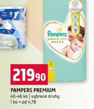 PAMPERS PREMIUM 40-46 ks vybrané druhy Terno