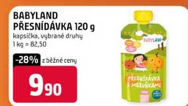 BABYLAND PŘESNÍDÁVKA 120 g kapsička, vybrané druhy Terno