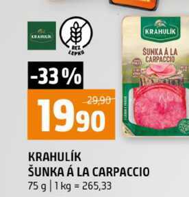 KRAHULIK ŠUNKA Á LA CARPACCIO 75 g 