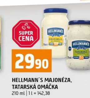 HELLMANN'S MAJONÉZA, TATARSKÁ OMÁČKA 210 ml