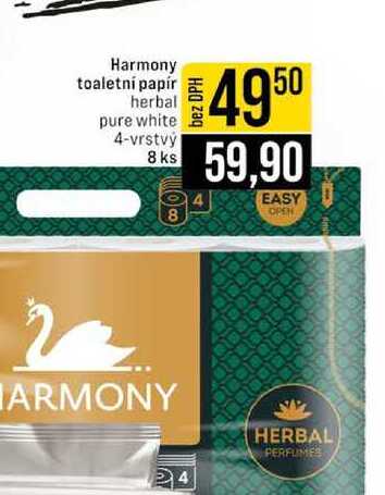 Harmony toaletní papír herbal pure white 4-vrstvý 8 ks