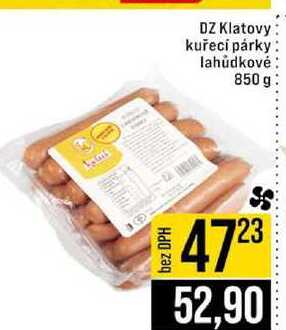 DZ Klatovy kuřecí párky lahůdkové 850 g