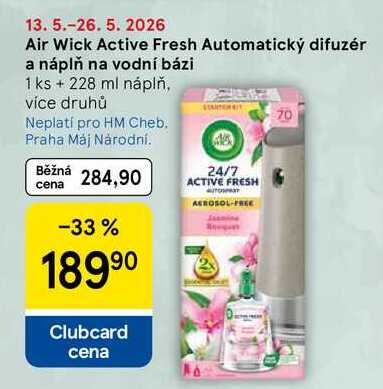 Air Wick Active Fresh Automatický difuzér a náplň na vodní bázi, 1 ks + 228 ml náplň. více druhů  