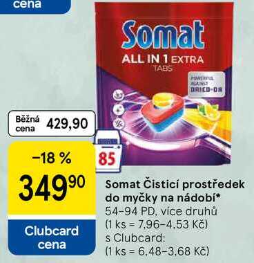 Somat Čisticí prostředek do myčky na nádobí, 54-94 PD, více druhů Tesco