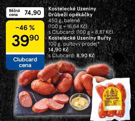 Kostelecké Uzeniny Drůbeží opékáčky, 450 g, balené  