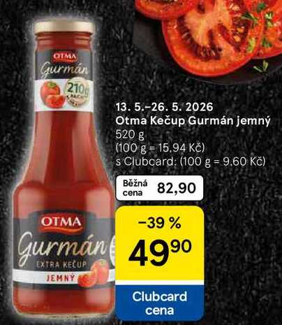 Otma Kečup Gurmán jemný, 520 g  