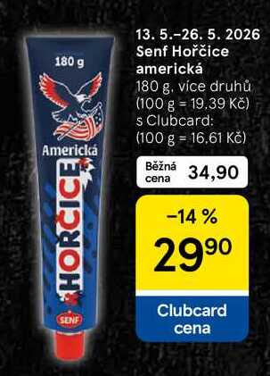 Senf Hořčice americká, 180 g, více druhů  