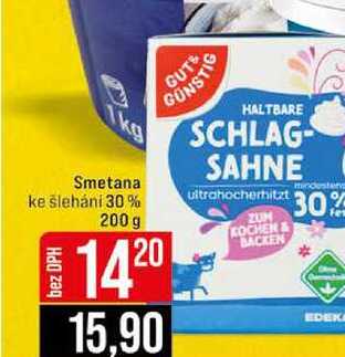 Smetana ke šlehání 30% 200 g v akci