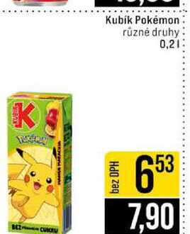 Kubík Pokémon různé druhy 0,2l