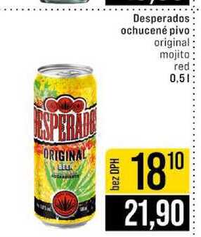 Desperados ochucené pivo original mojito red 0,51l