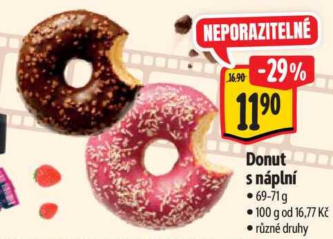 Donut s náplní, 69-71 g