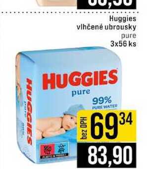 Huggies vlhčené ubrousky pure 3x56 ks 