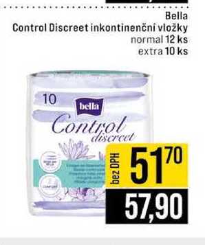 Bella Control Discreet inkontinenční vložky normal 12 ks extra 10 ks 