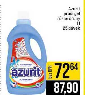 Azurit prací gel různé druhy 1l 25 dávek azurit 
