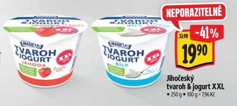 Jihočeský tvaroh & jogurt XXL, 250 g 